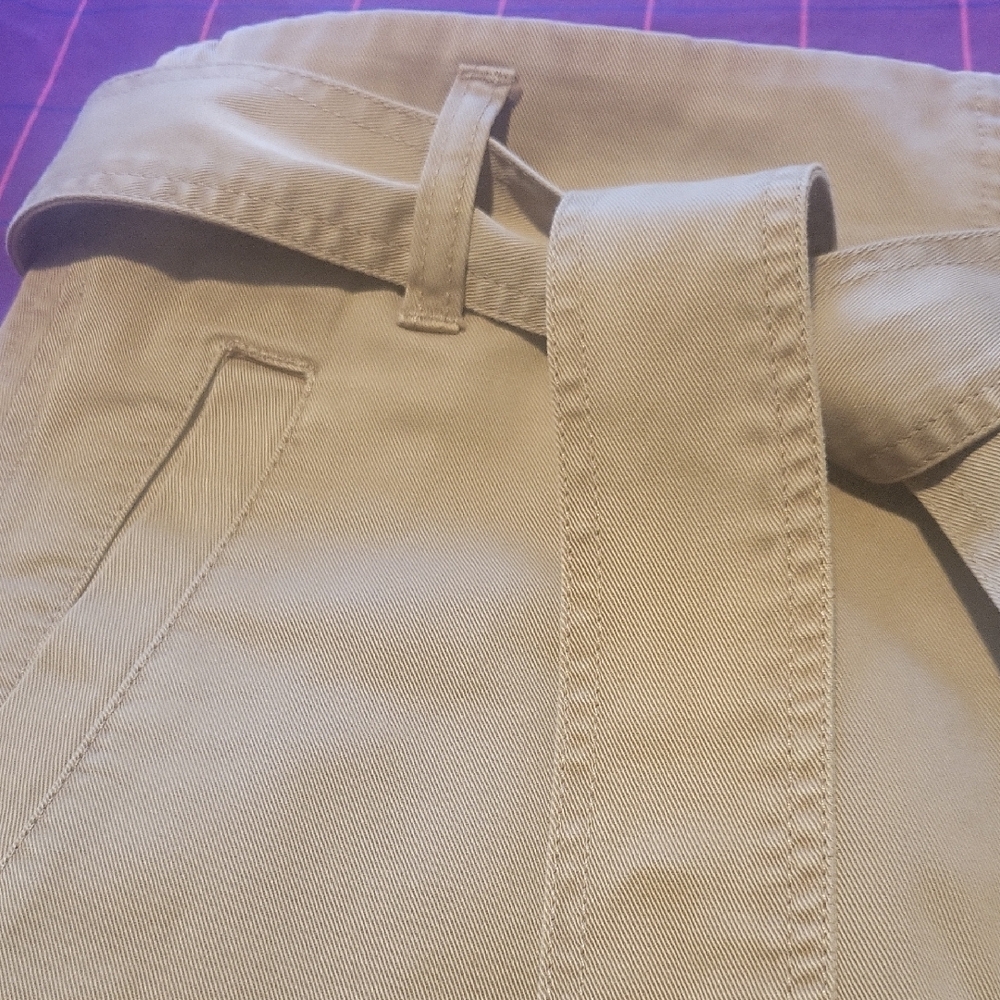 J. Crew Tan A-Line Skirt with Tie Belt